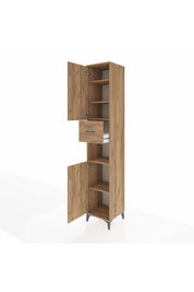 Hyperion Dolap 5 Raflı Tek Çekmeceli 2 Kapaklı 44x44x243 Çam-Çam