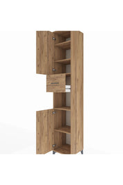 Hyperion Dolap 5 Raflı Tek Çekmeceli 2 Kapaklı 44x44x243 Çam-Çam