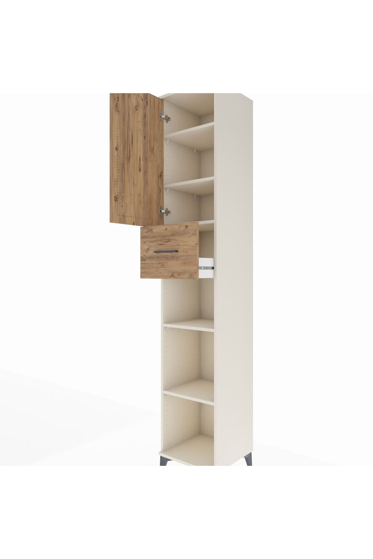 Hyperion Dolap 5 Raflı Tek Çekmeceli Tek Kapaklı 44x44x243 Aytaşı-Çam