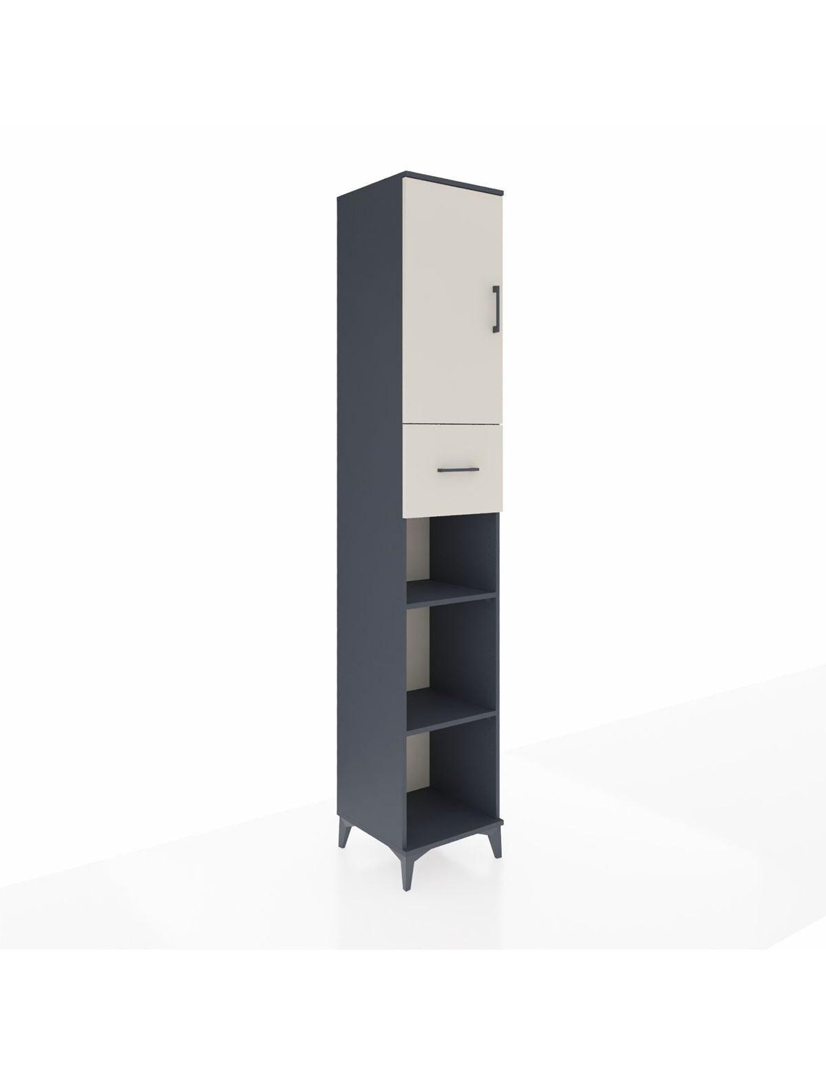 Hyperion Dolap 5 Raflı Tek Çekmeceli Tek Kapaklı 44x44x243 Antrasit-Aytaşı