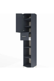 Hyperion Dolap 5 Raflı Tek Çekmeceli Tek Kapaklı 44x44x243 Antrasit-Antrasit