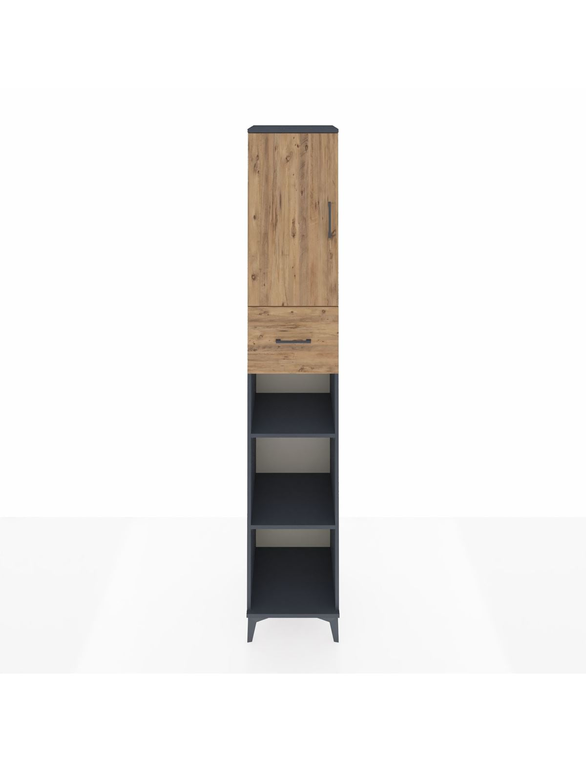 Hyperion Dolap 5 Raflı Tek Çekmeceli Tek Kapaklı 44x44x243 Antrasit-Çam