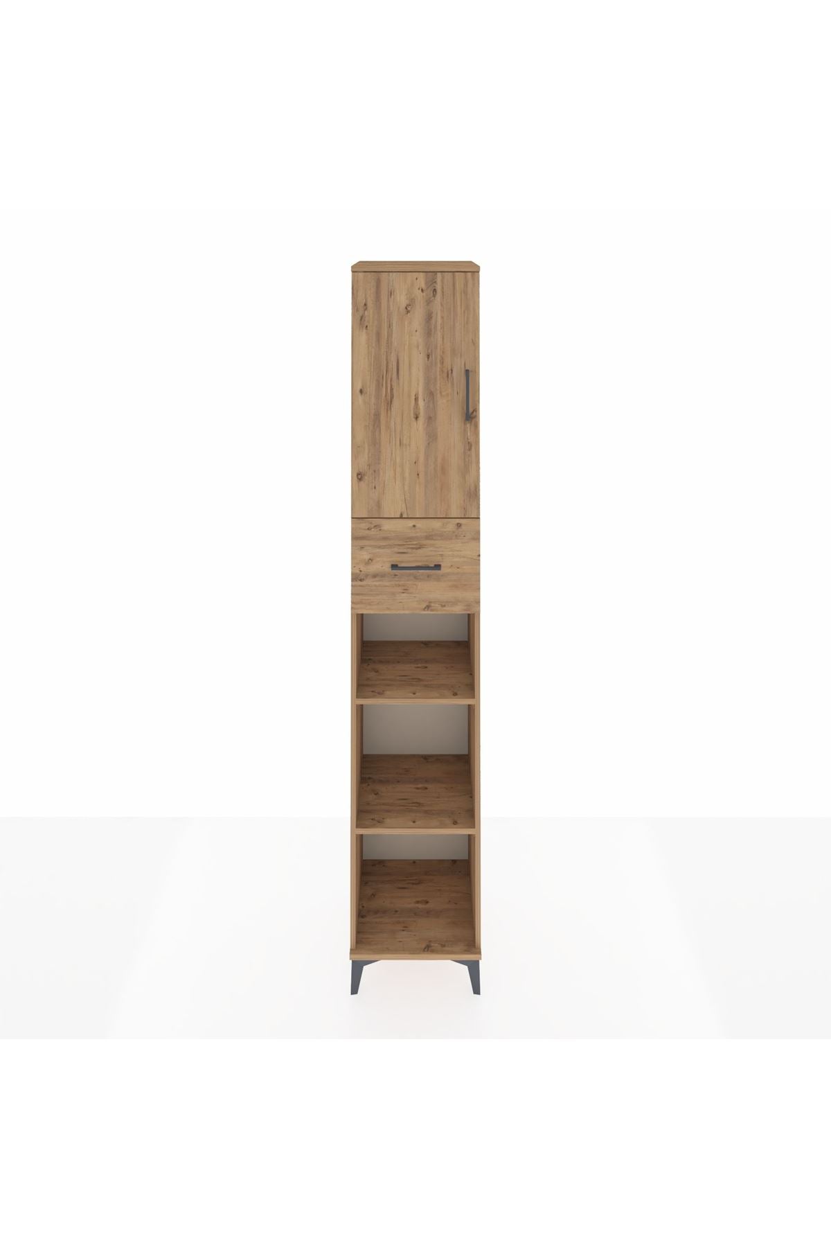 Hyperion Dolap 5 Raflı Tek Çekmeceli Tek Kapaklı 44x44x243 Çam-Çam