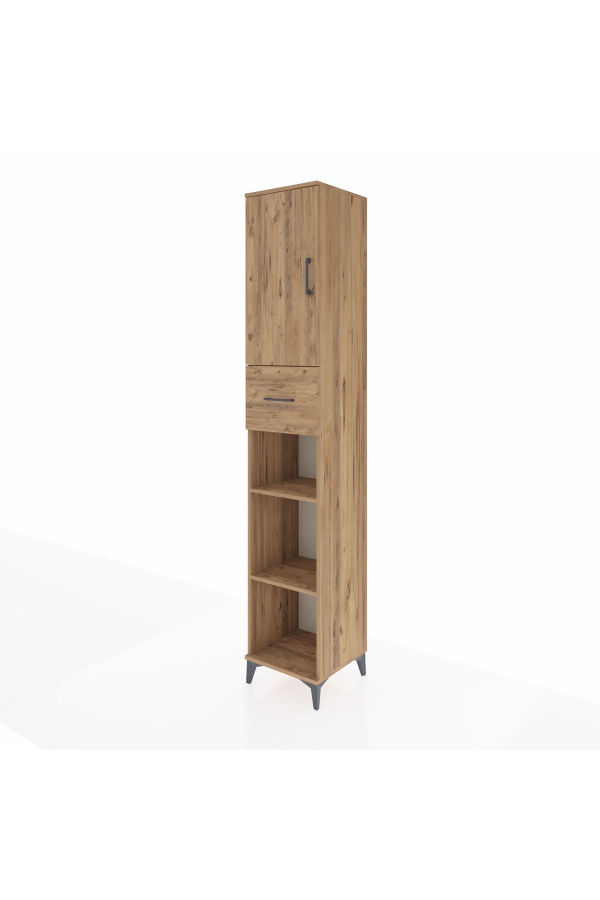 Hyperion Dolap 5 Raflı Tek Çekmeceli Tek Kapaklı 44x44x243 Çam-Çam