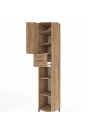 Hyperion Dolap 5 Raflı Tek Çekmeceli Tek Kapaklı 44x44x243 Çam-Çam