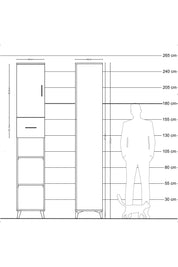 Hyperion Dolap 5 Raflı Tek Çekmeceli Tek Kapaklı 44x44x243 Çam-Çam