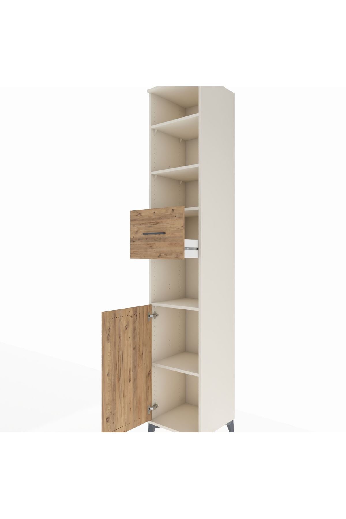 Hyperion Dolap 5 Raflı Tek Çekmeceli Tek Kapaklı 44x44x243 Aytaşı-Çam