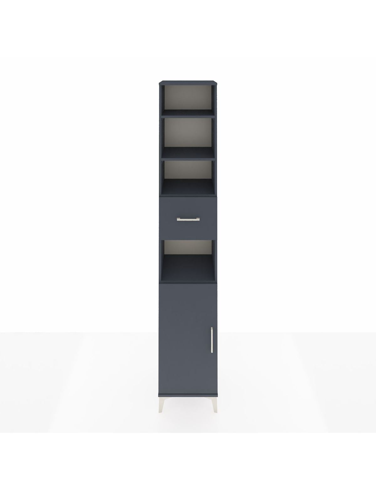 Hyperion Dolap 5 Raflı Tek Çekmeceli Tek Kapaklı 44x44x243 Antrasit-Antrasit