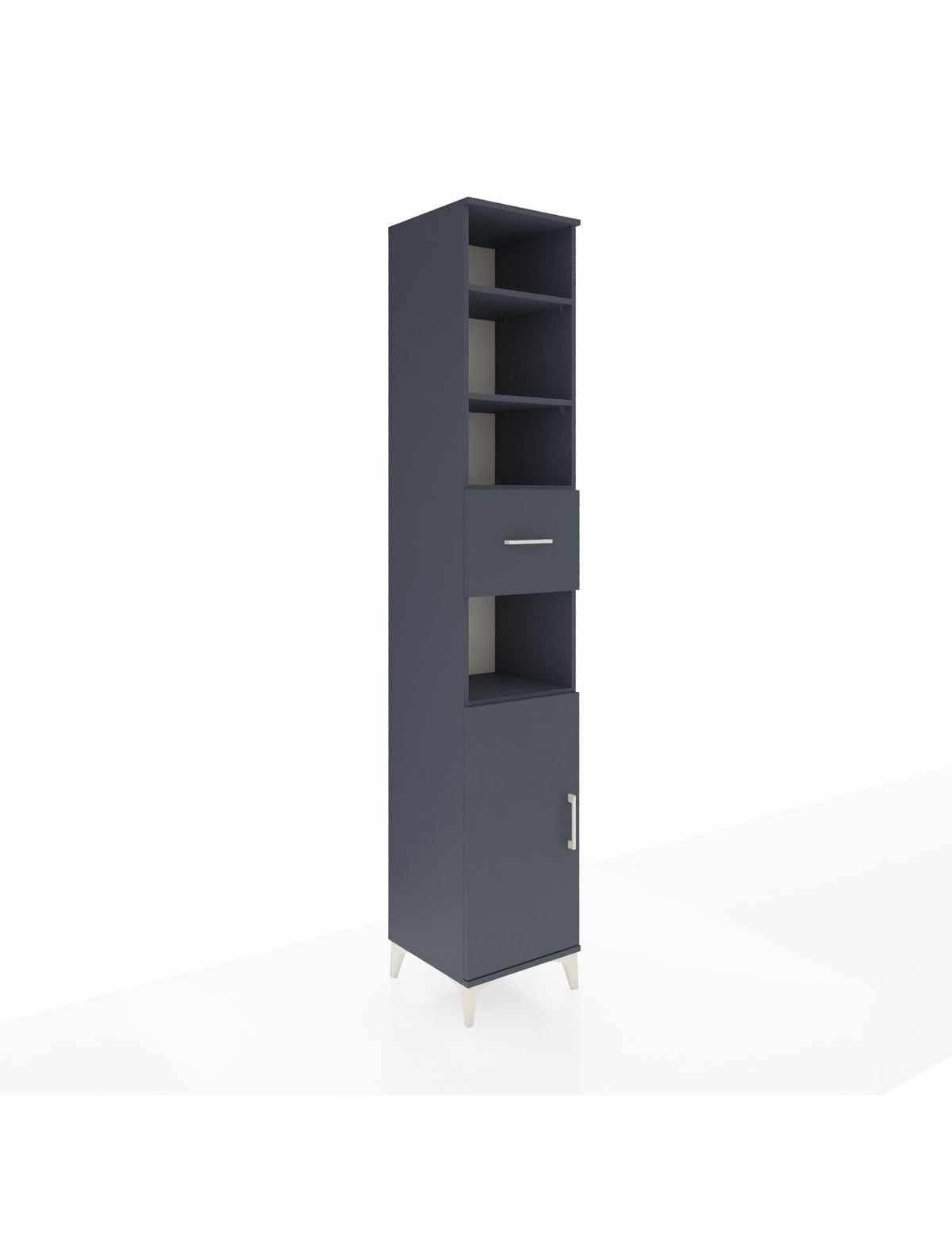 Hyperion Dolap 5 Raflı Tek Çekmeceli Tek Kapaklı 44x44x243 Antrasit-Antrasit