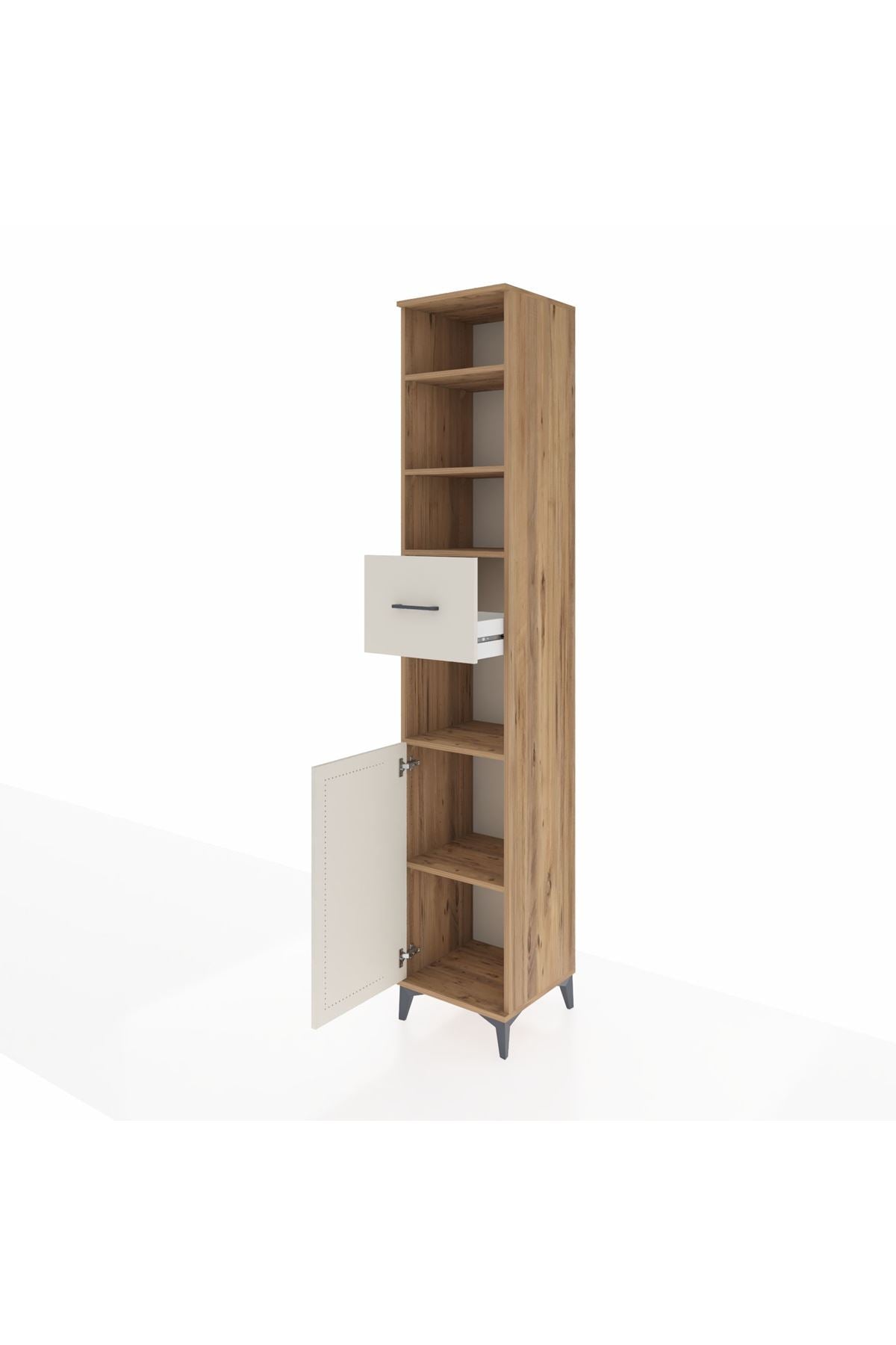 Hyperion Dolap 5 Raflı Tek Çekmeceli Tek Kapaklı 44x44x243 Çam-Aytaşı