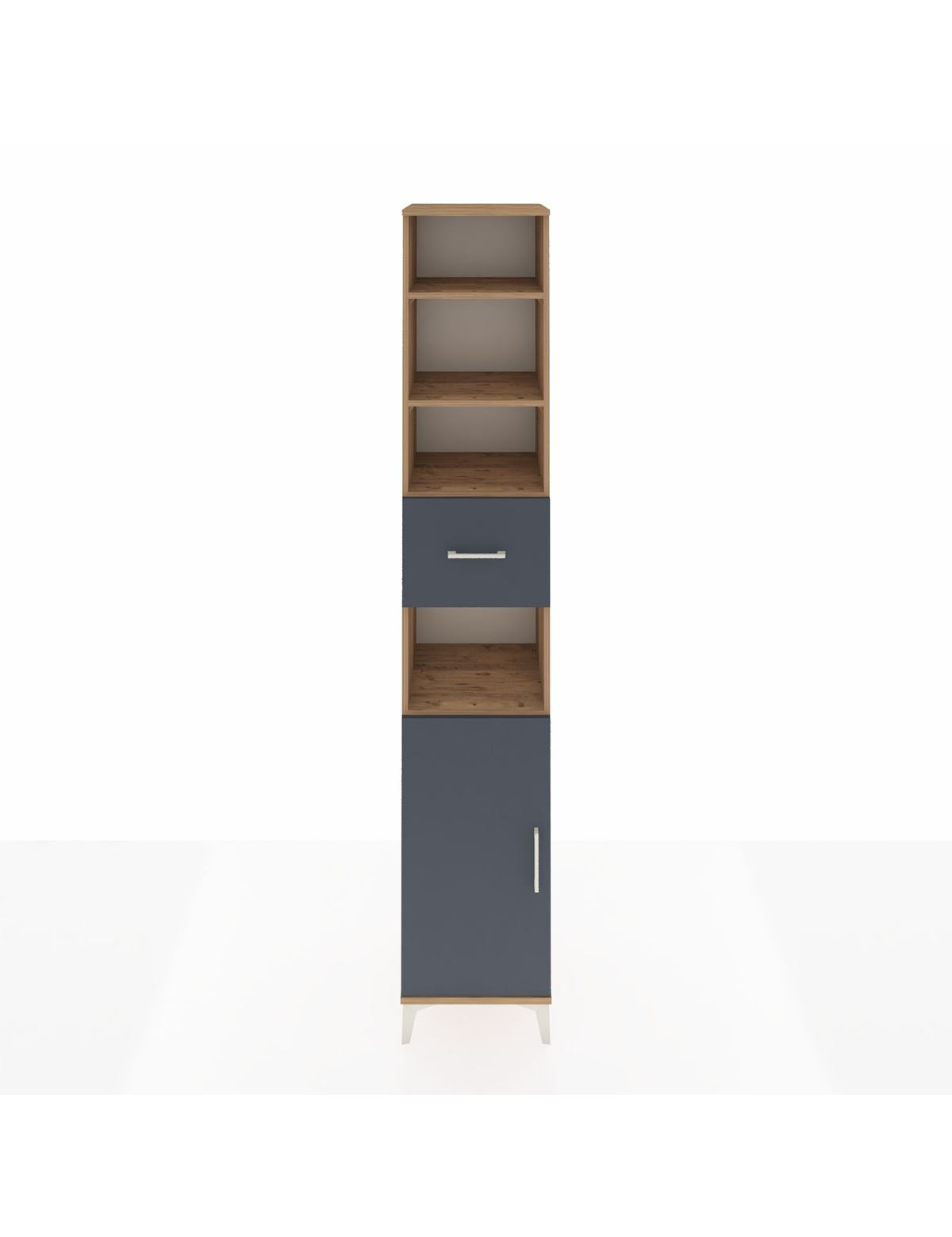 Hyperion Dolap 5 Raflı Tek Çekmeceli Tek Kapaklı 44x44x243 Çam-Antrasit