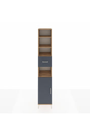 Hyperion Dolap 5 Raflı Tek Çekmeceli Tek Kapaklı 44x44x243 Çam-Antrasit