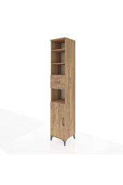 Hyperion Dolap 5 Raflı Tek Çekmeceli Tek Kapaklı 44x44x243 Çam-Çam