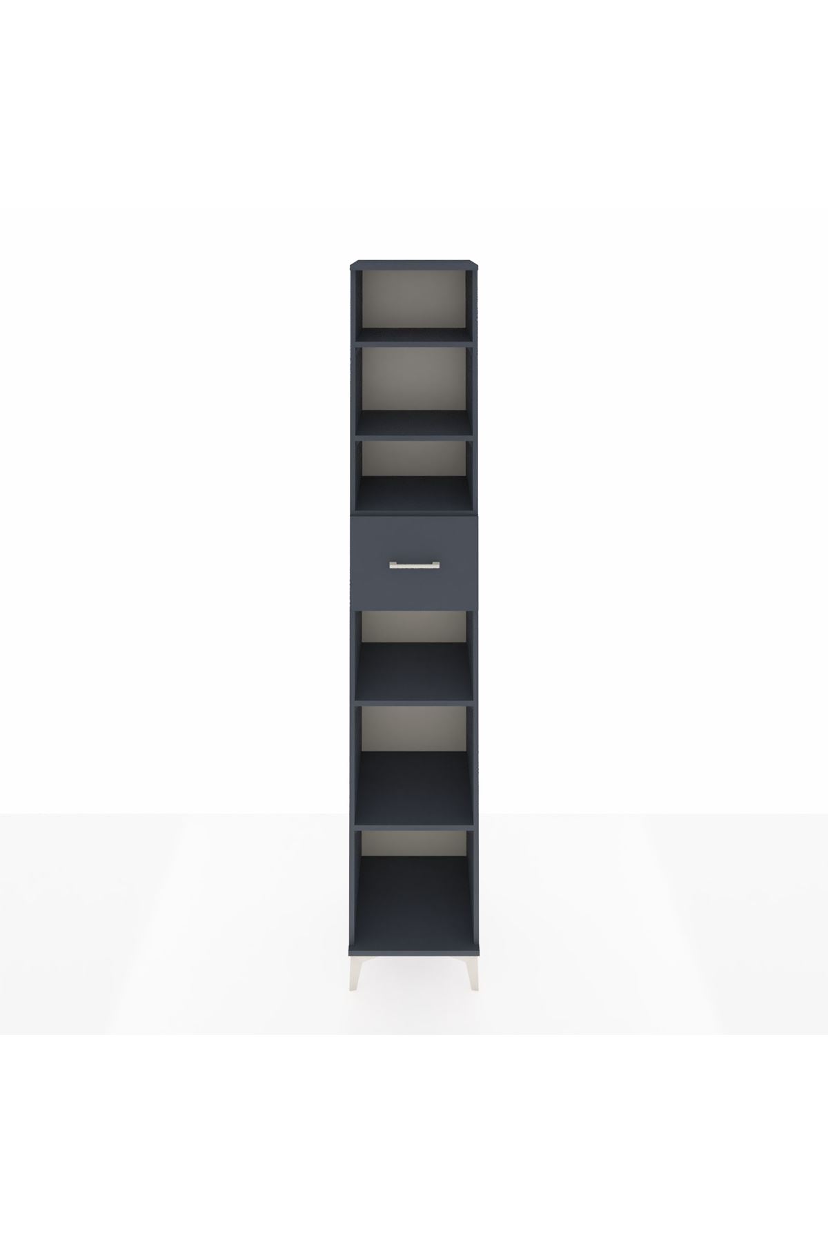 Hyperion Dolap 5 Raflı Tek Çekmeceli 44x44x243 Antrasit-Antrasit