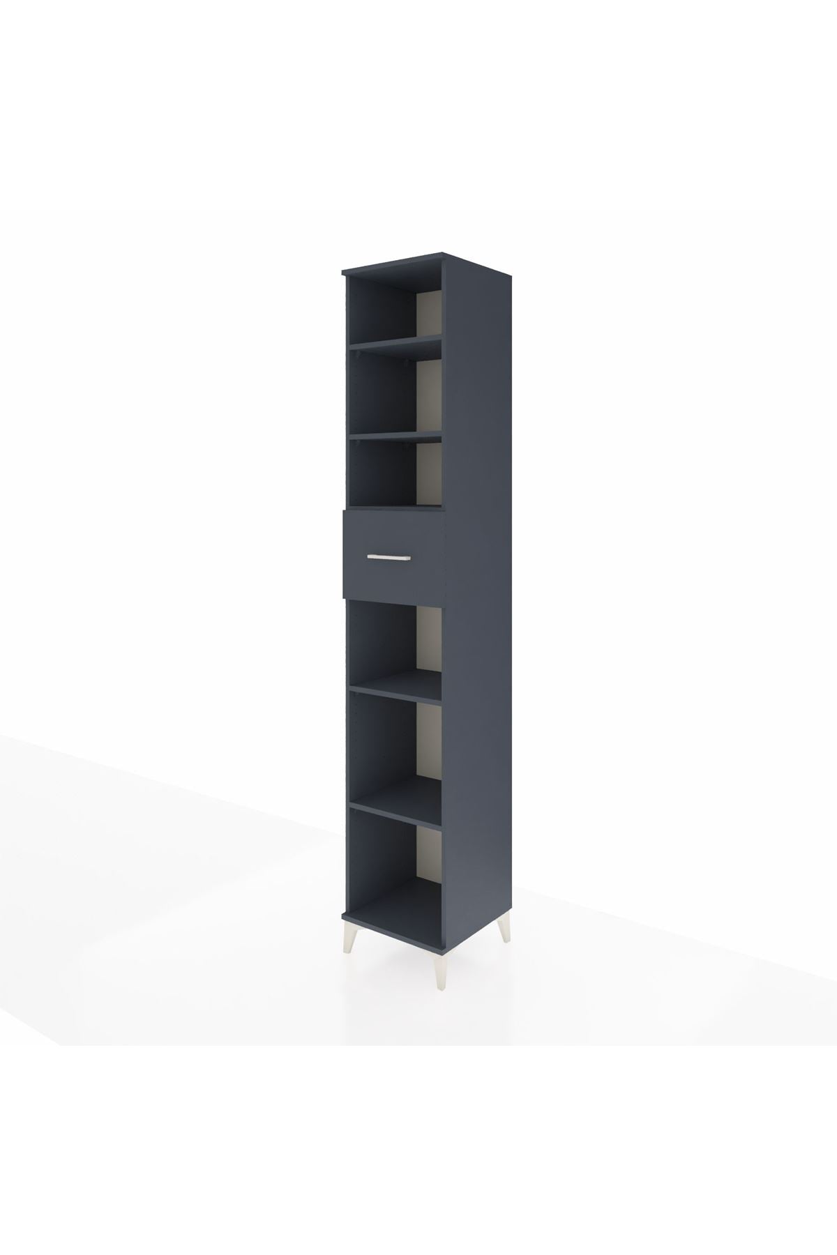 Hyperion Dolap 5 Raflı Tek Çekmeceli 44x44x243 Antrasit-Antrasit