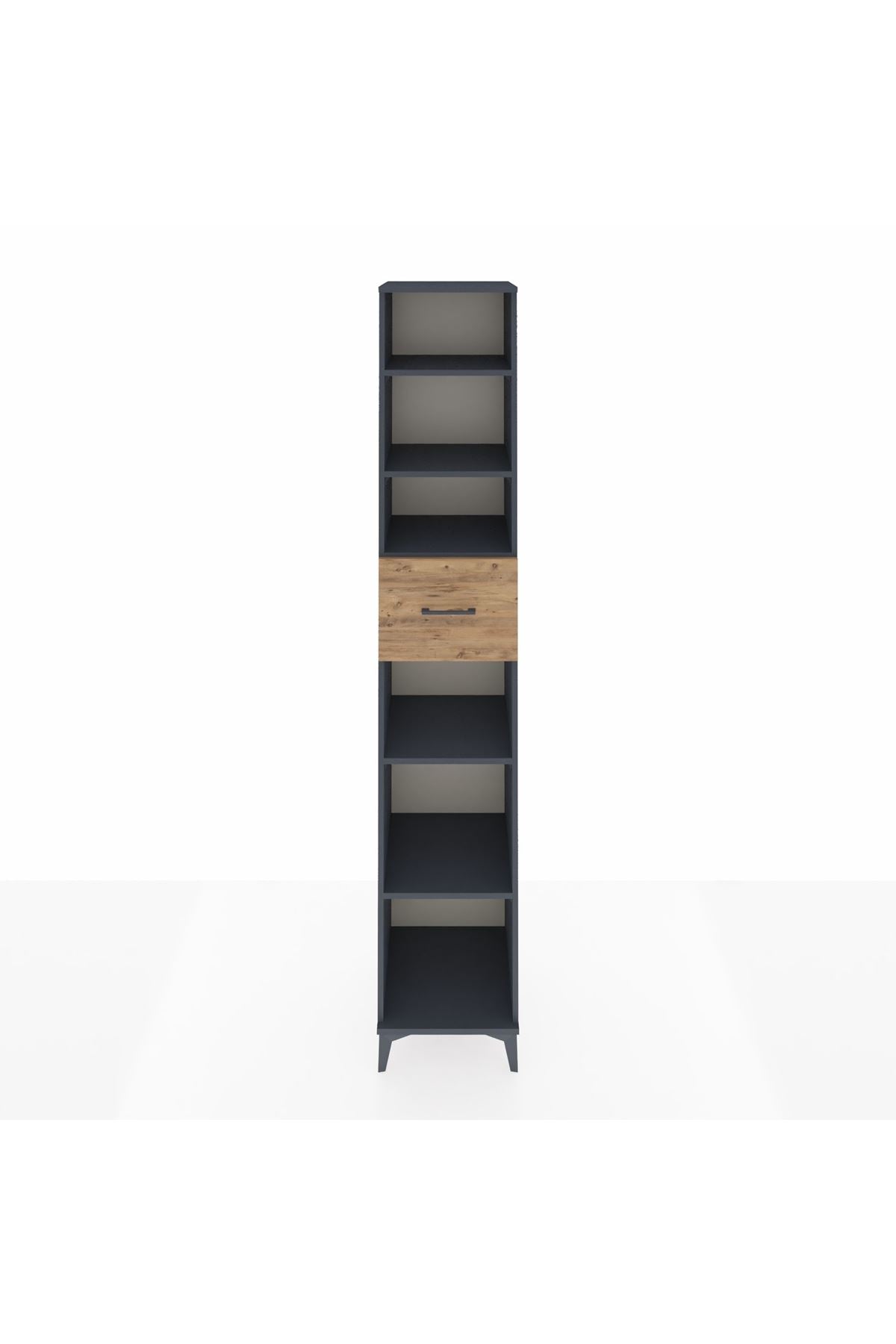 Hyperion Dolap 5 Raflı Tek Çekmeceli 44x44x243 Antrasit-Çam