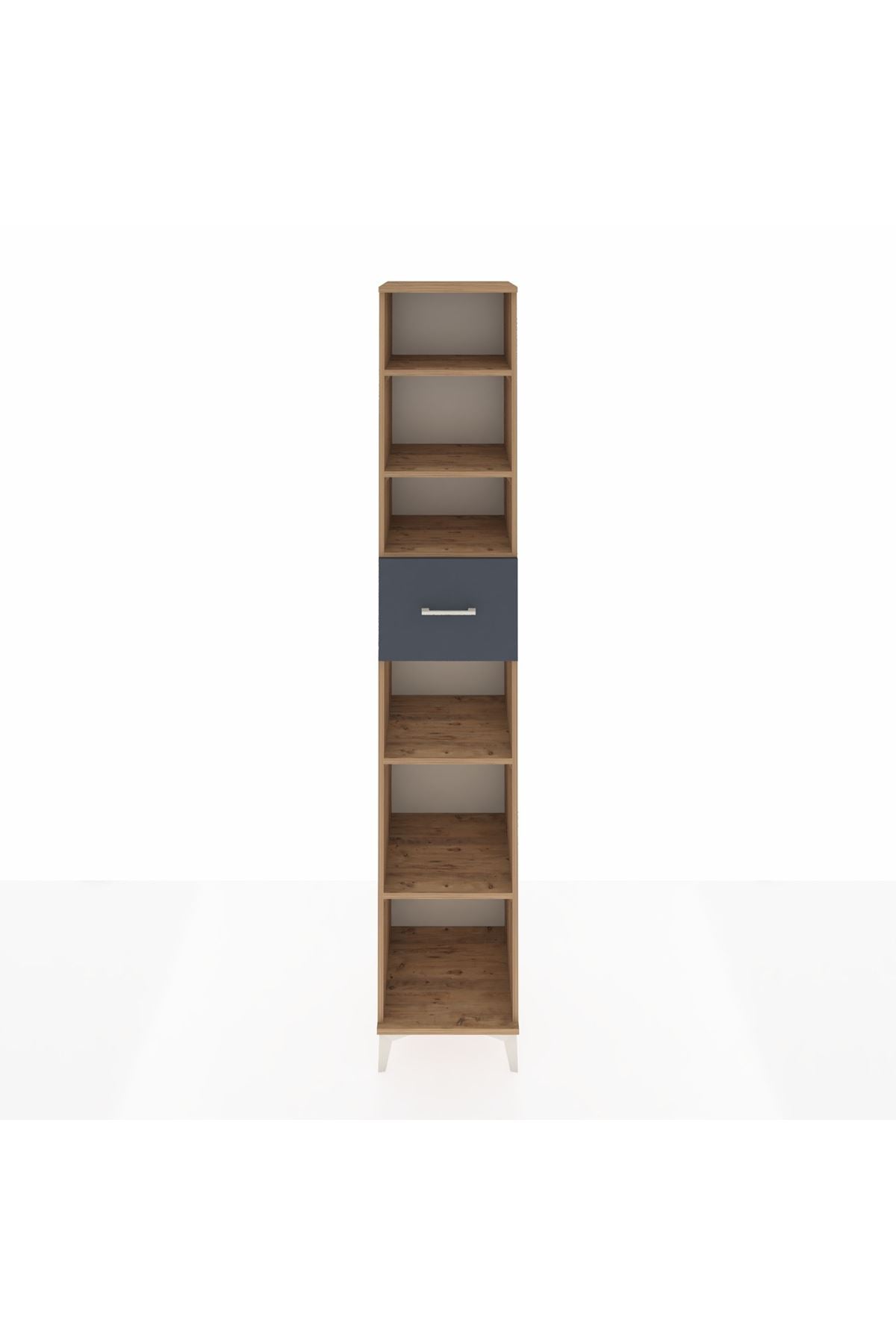 Hyperion Dolap 5 Raflı Tek Çekmeceli 44x44x243 Çam-Antrasit