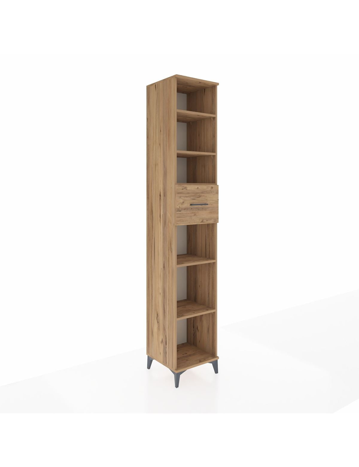 Hyperion Dolap 5 Raflı Tek Çekmeceli 44x44x243 Çam-Çam