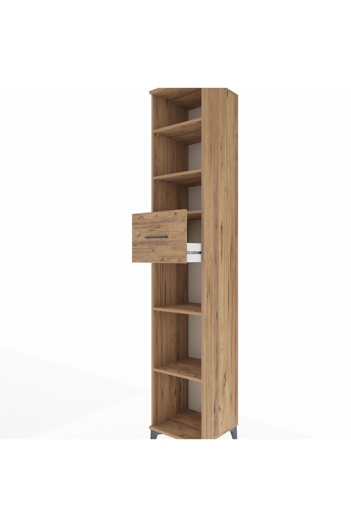 Hyperion Dolap 5 Raflı Tek Çekmeceli 44x44x243 Çam-Çam