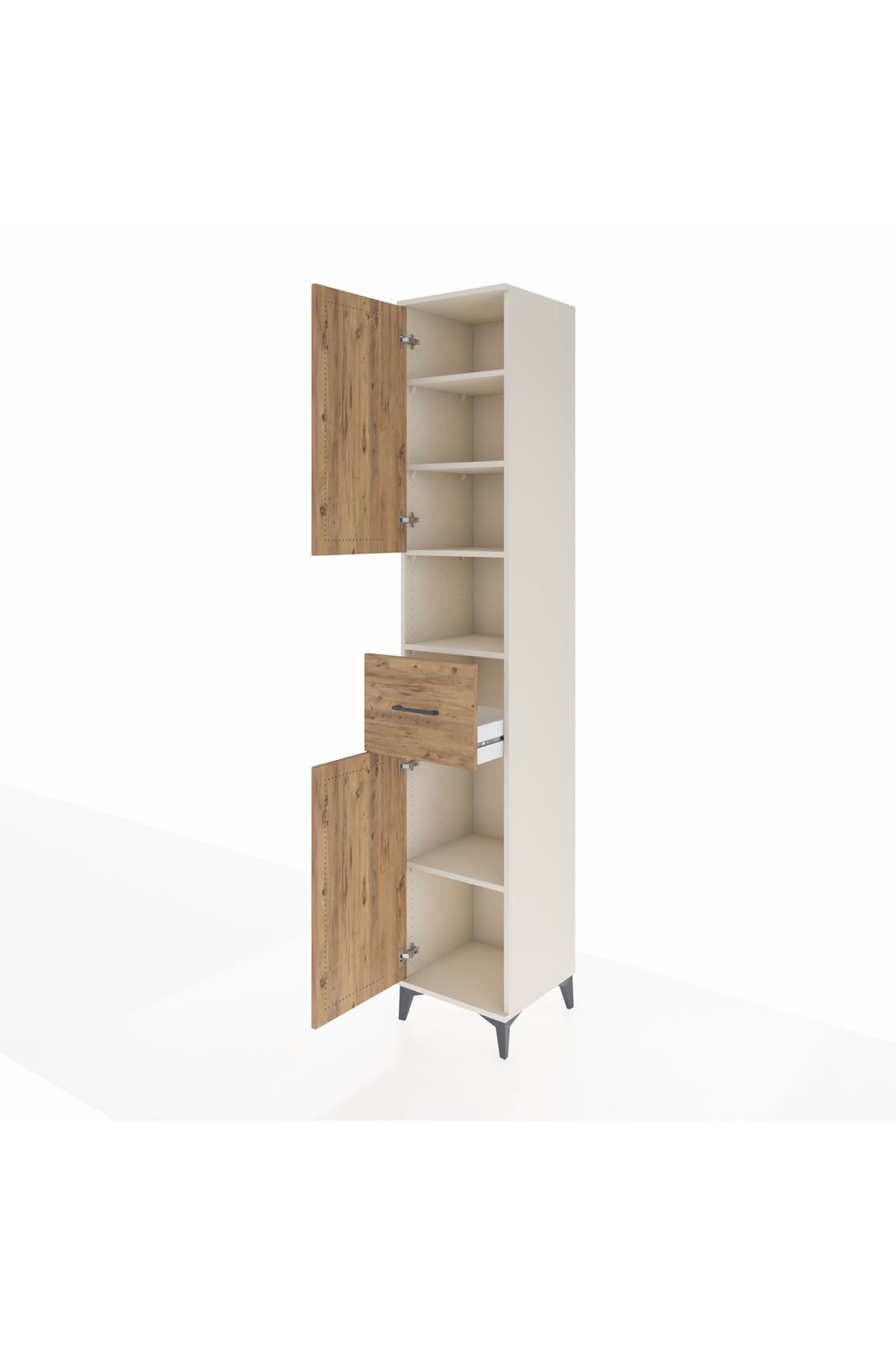 Hyperion Dolap 5 Raflı Tek Çekmeceli 2 Kapaklı 44x44x243 Aytaşı-Çam