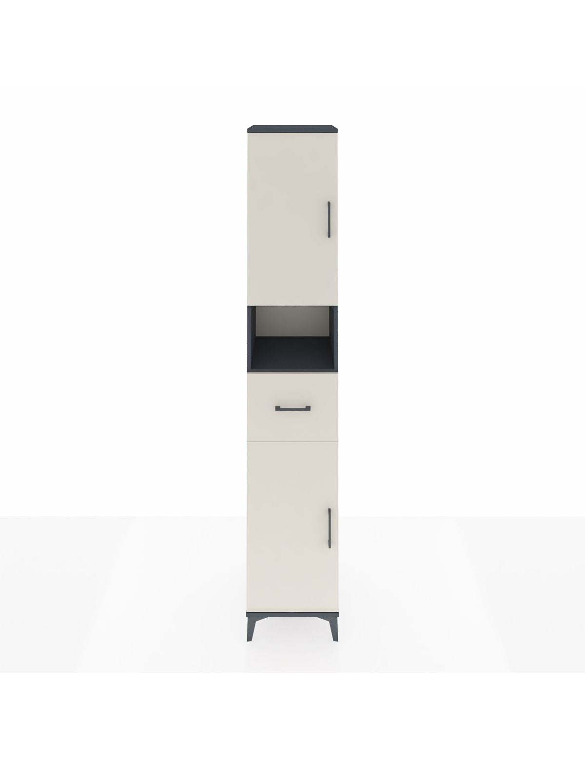 Hyperion Dolap 5 Raflı Tek Çekmeceli 2 Kapaklı 44x44x243 Antrasit-Aytaşı