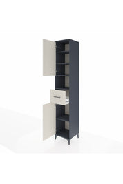 Hyperion Dolap 5 Raflı Tek Çekmeceli 2 Kapaklı 44x44x243 Antrasit-Aytaşı