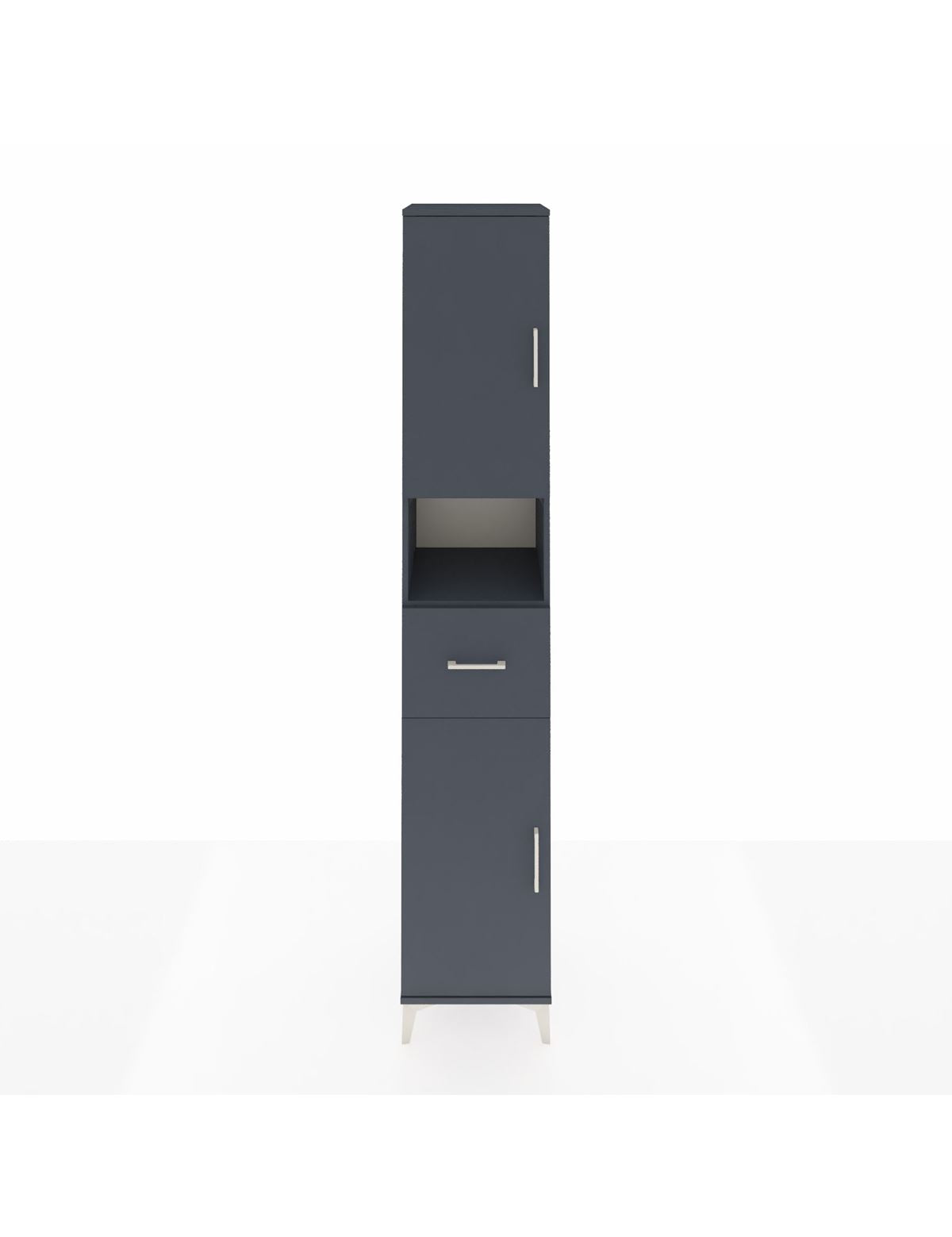 Hyperion Dolap 5 Raflı Tek Çekmeceli 2 Kapaklı 44x44x243 Antrasit-Antrasit