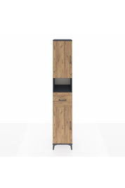 Hyperion Dolap 5 Raflı Tek Çekmeceli 2 Kapaklı 44x44x243 Antrasit-Çam