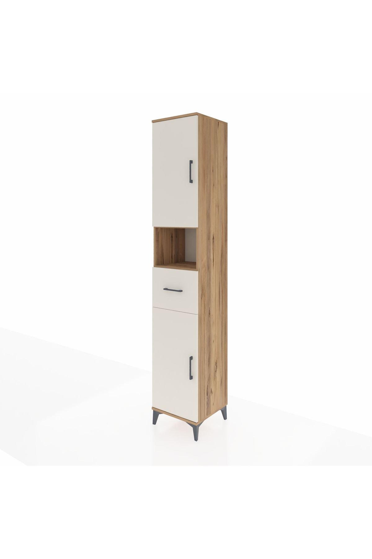 Hyperion Dolap 5 Raflı Tek Çekmeceli 2 Kapaklı 44x44x243 Çam-Aytaşı