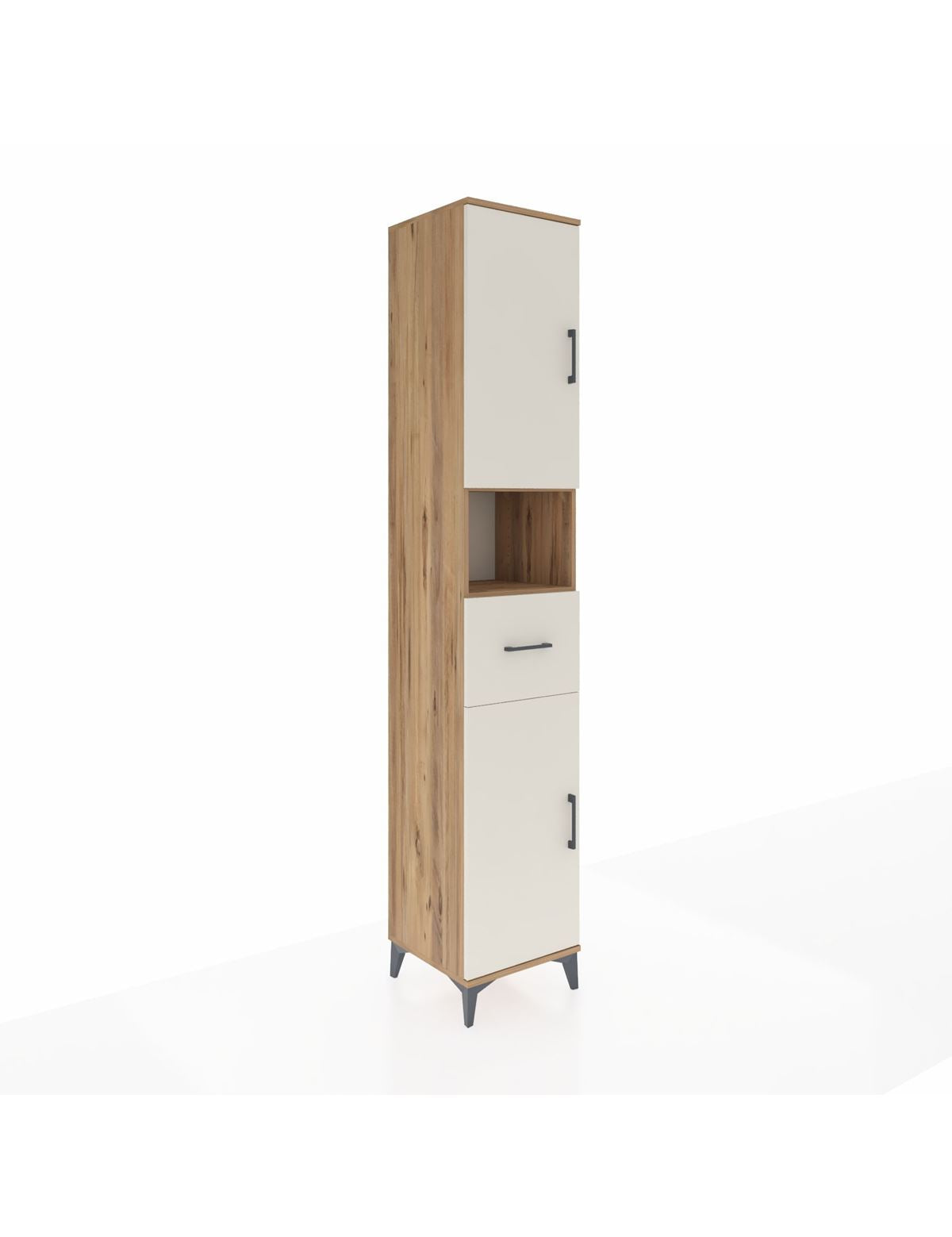 Hyperion Dolap 5 Raflı Tek Çekmeceli 2 Kapaklı 44x44x243 Çam-Aytaşı