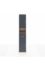 Hyperion Dolap 5 Raflı Tek Çekmeceli 2 Kapaklı 44x44x243 Çam-Antrasit