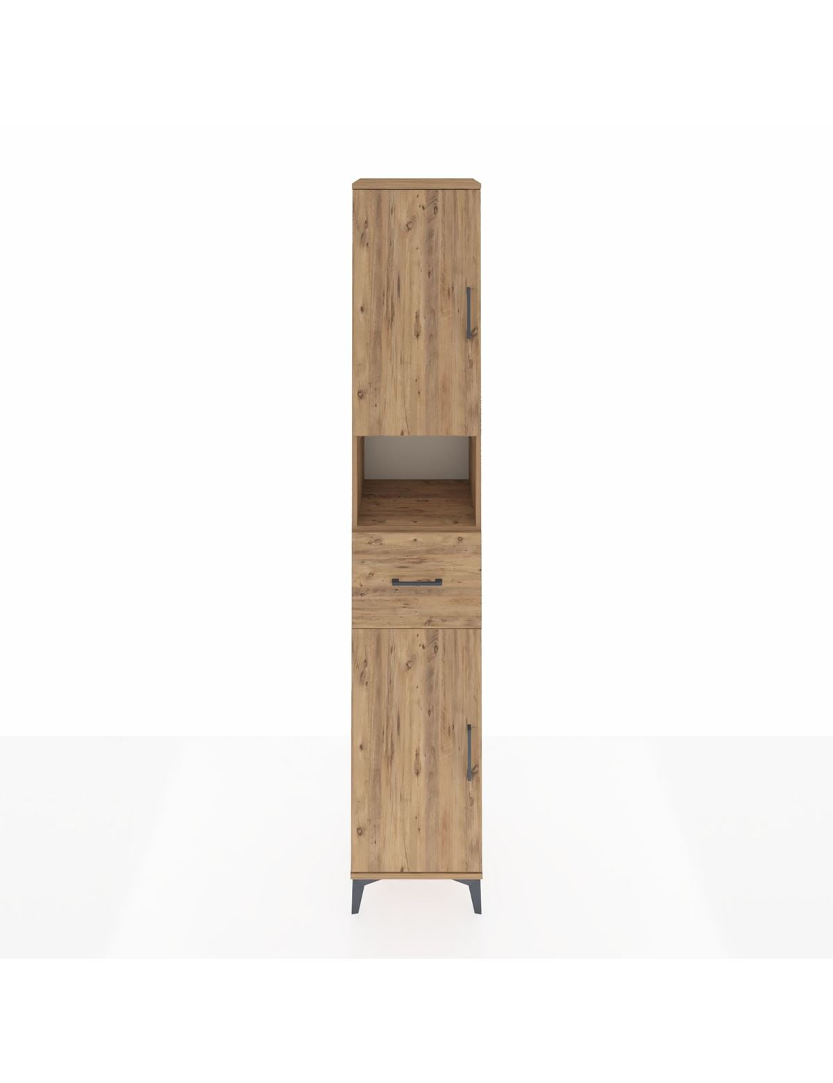 Hyperion Dolap 5 Raflı Tek Çekmeceli 2 Kapaklı 44x44x243 Çam-Çam