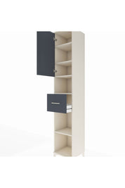 Hyperion Dolap 5 Raflı Tek Çekmeceli Tek Kapaklı 44x44x243 Aytaşı-Antrasit