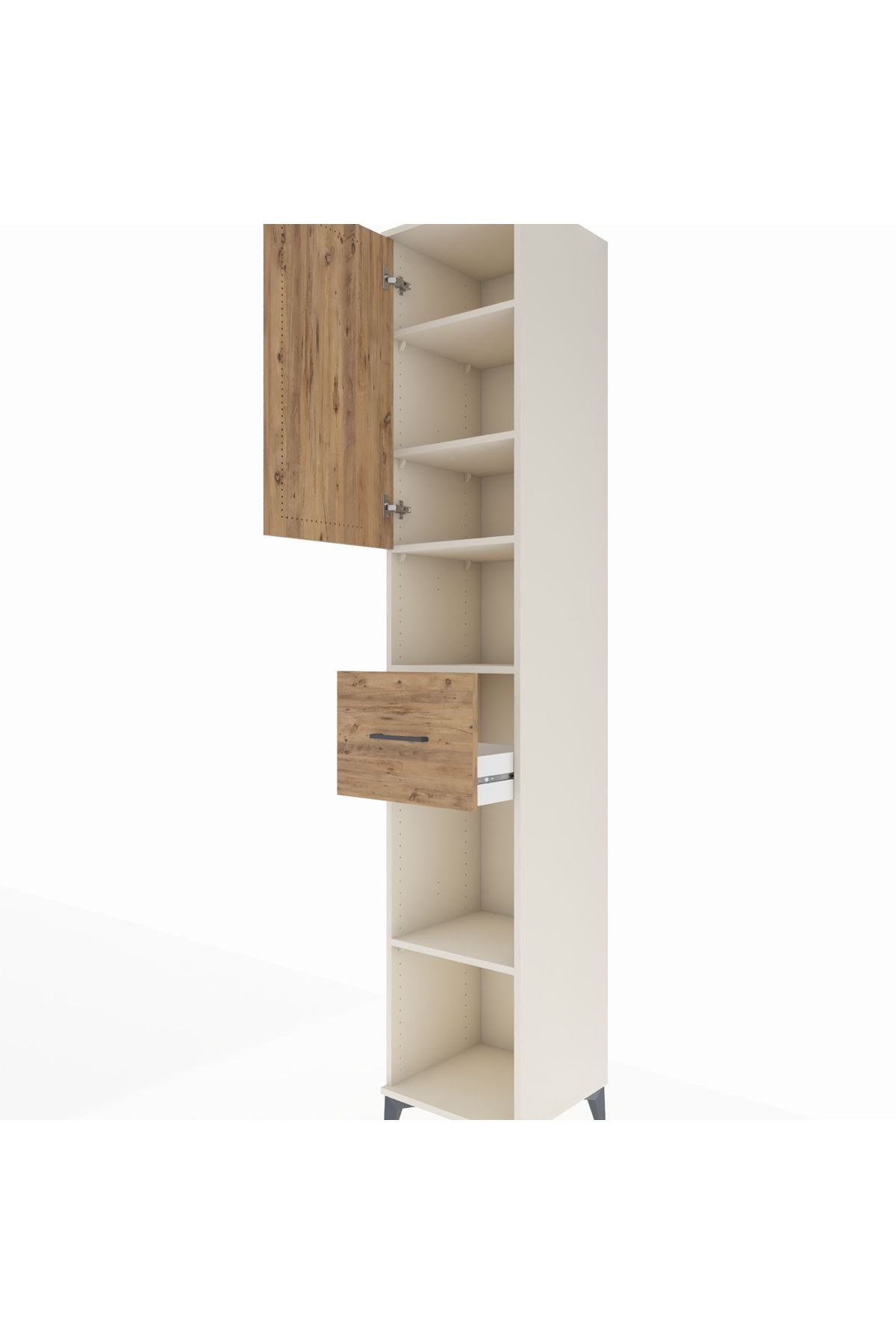 Hyperion Dolap 5 Raflı Tek Çekmeceli Tek Kapaklı 44x44x243 Aytaşı-Çam