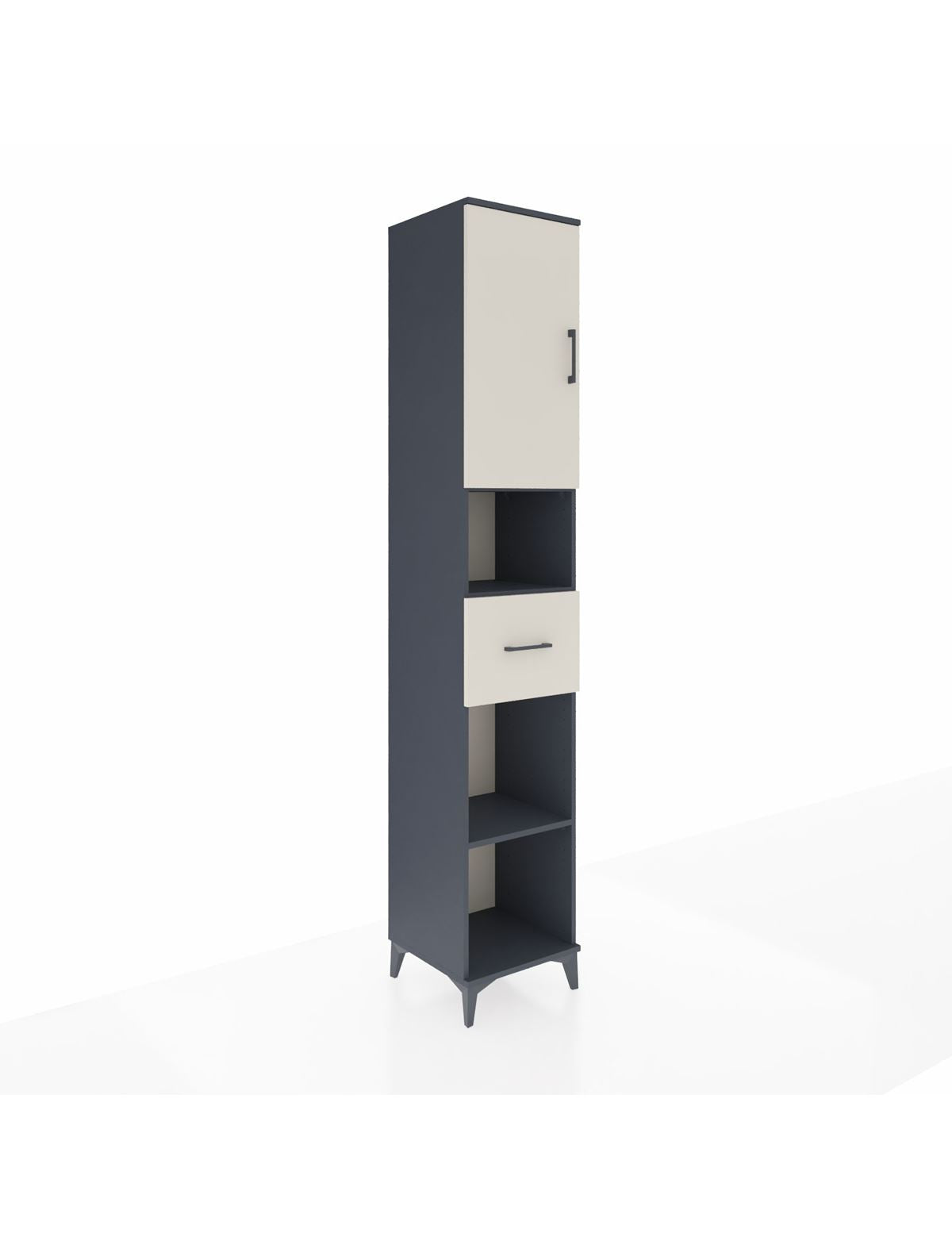 Hyperion Dolap 5 Raflı Tek Çekmeceli Tek Kapaklı 44x44x243 Antrasit-Aytaşı