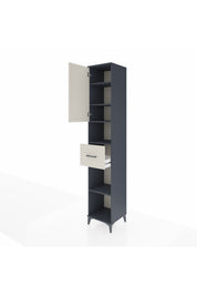 Hyperion Dolap 5 Raflı Tek Çekmeceli Tek Kapaklı 44x44x243 Antrasit-Aytaşı