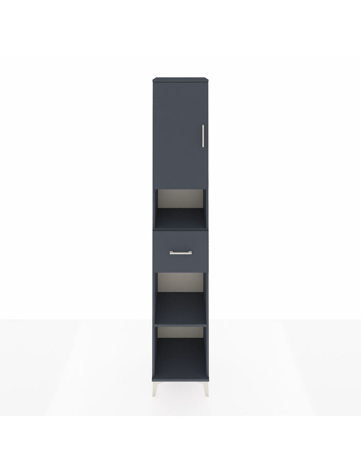 Hyperion Dolap 5 Raflı Tek Çekmeceli Tek Kapaklı 44x44x243 Antrasit-Antrasit