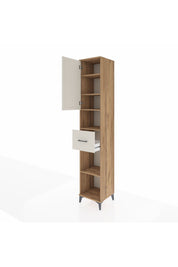 Hyperion Dolap 5 Raflı Tek Çekmeceli Tek Kapaklı 44x44x243 Çam-Aytaşı