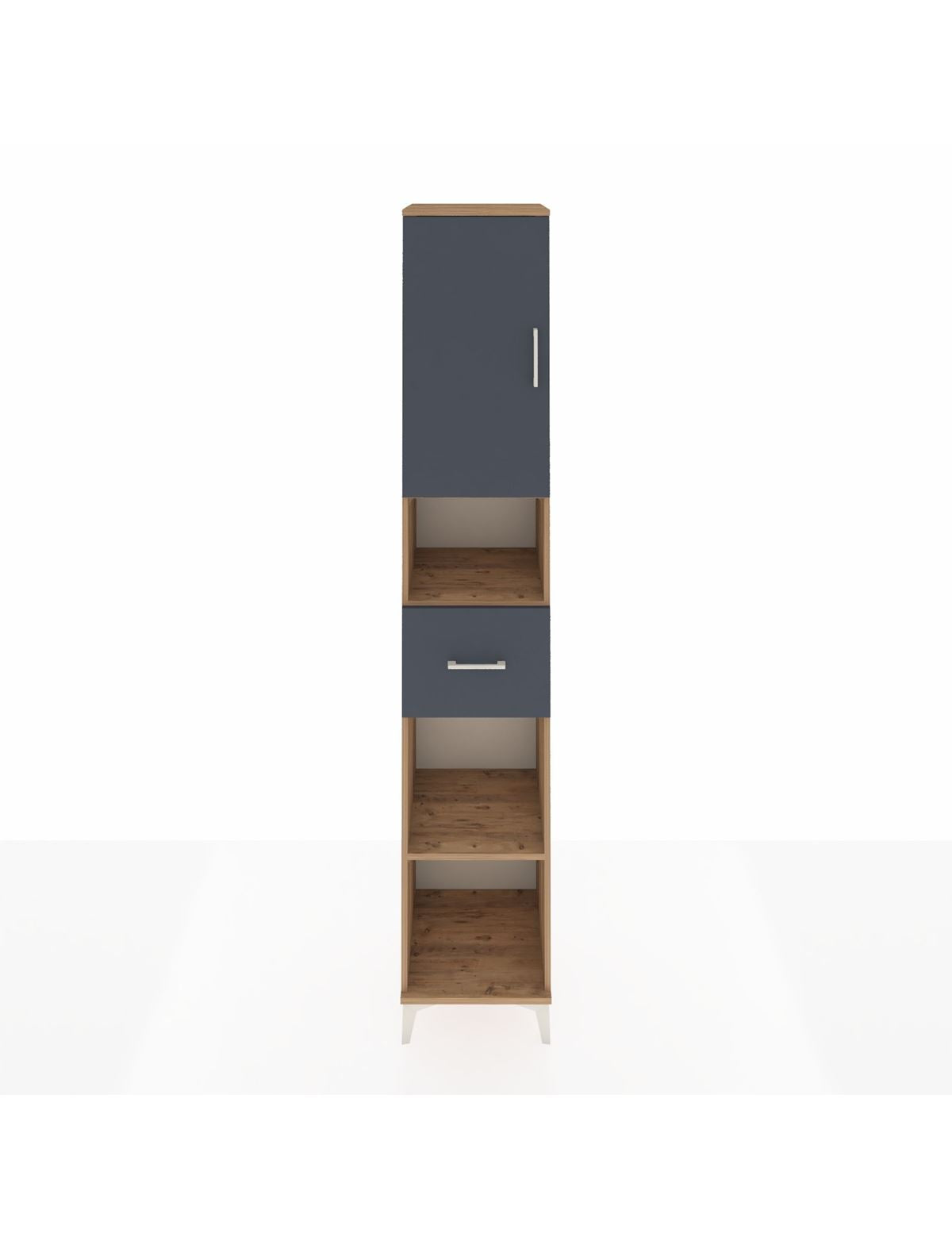 Hyperion Dolap 5 Raflı Tek Çekmeceli Tek Kapaklı 44x44x243 Çam-Antrasit