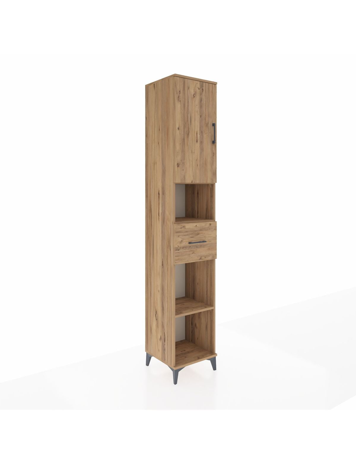 Hyperion Dolap 5 Raflı Tek Çekmeceli Tek Kapaklı 44x44x243 Çam-Çam