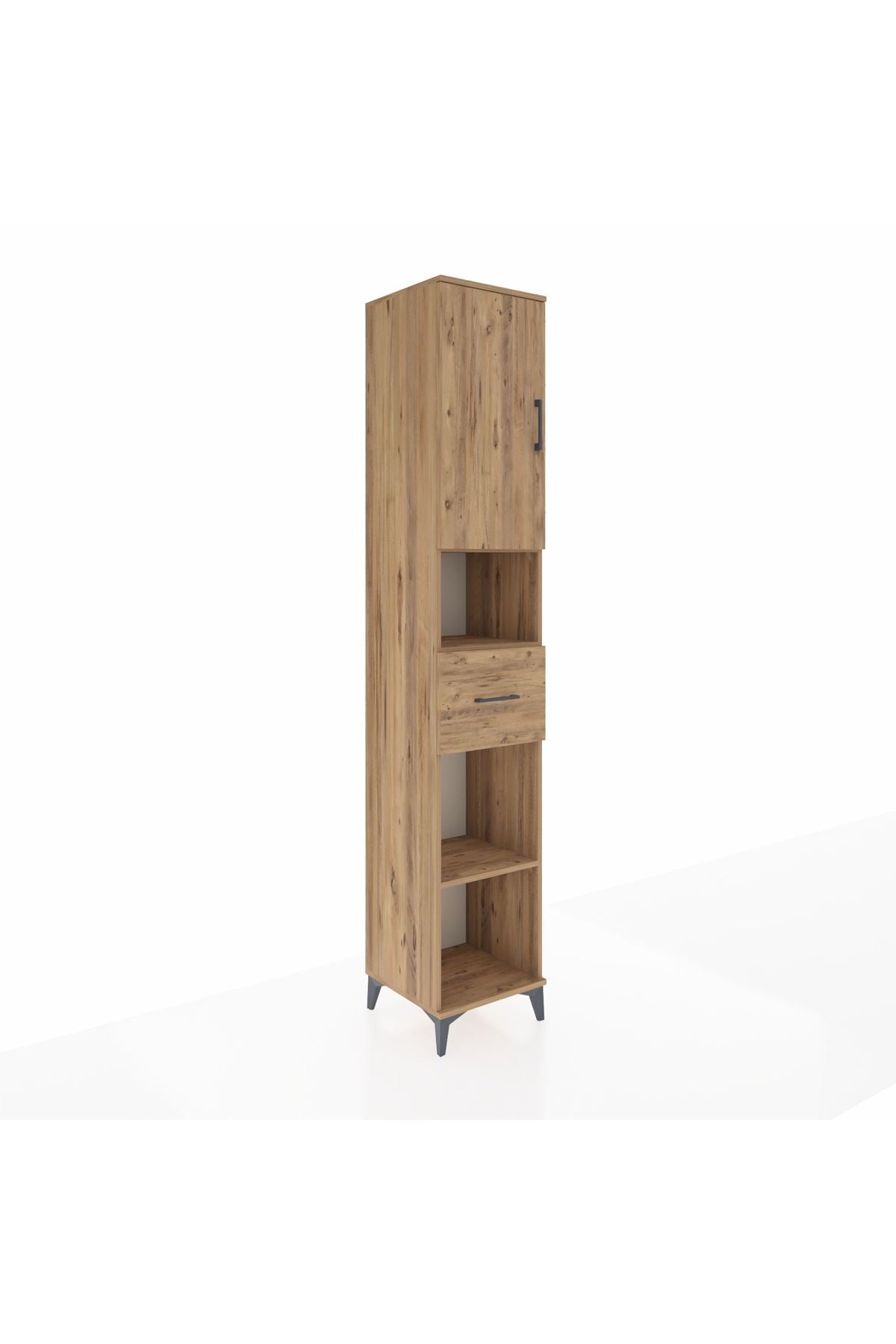 Hyperion Dolap 5 Raflı Tek Çekmeceli Tek Kapaklı 44x44x243 Çam-Çam