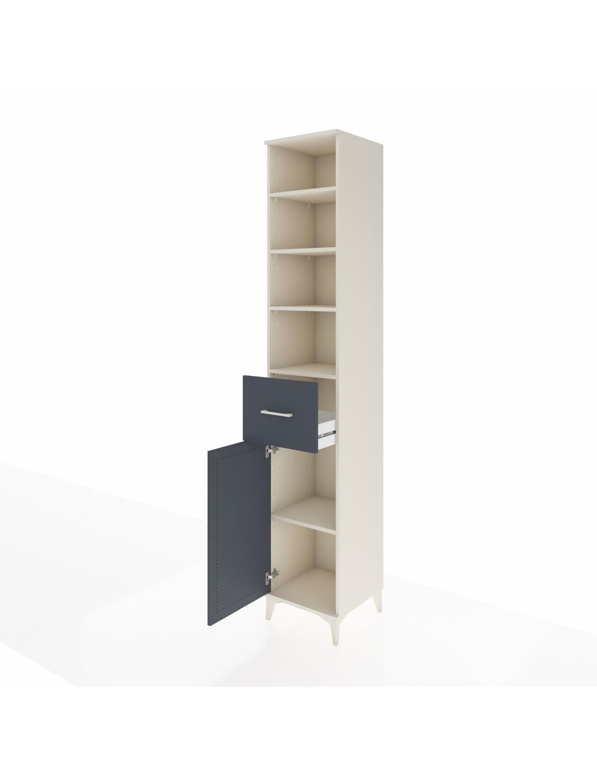 Hyperion Dolap 5 Raflı Tek Çekmeceli Tek Kapaklı 44x44x243 - S64M134V2B