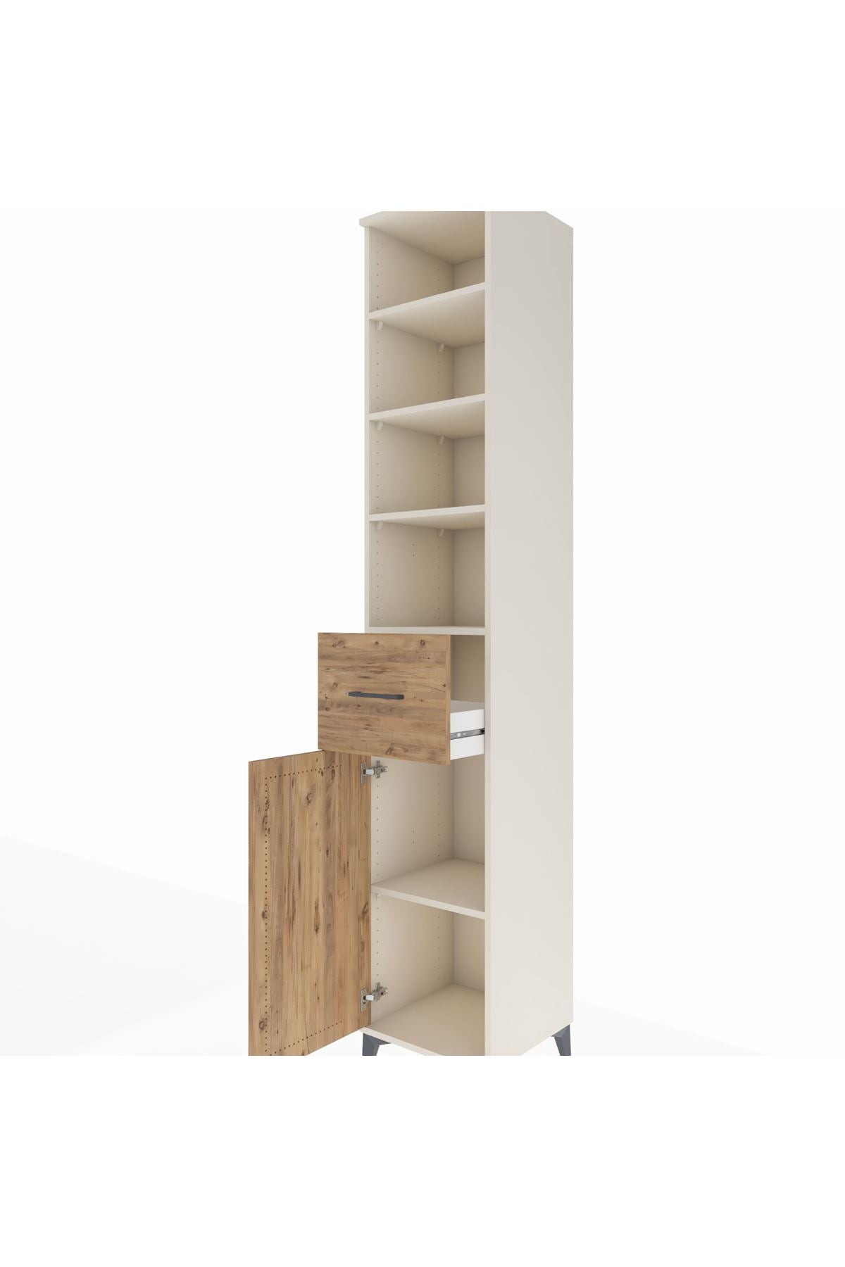 Hyperion Dolap 5 Raflı Tek Çekmeceli Tek Kapaklı 44x44x243 Aytaşı-Çam