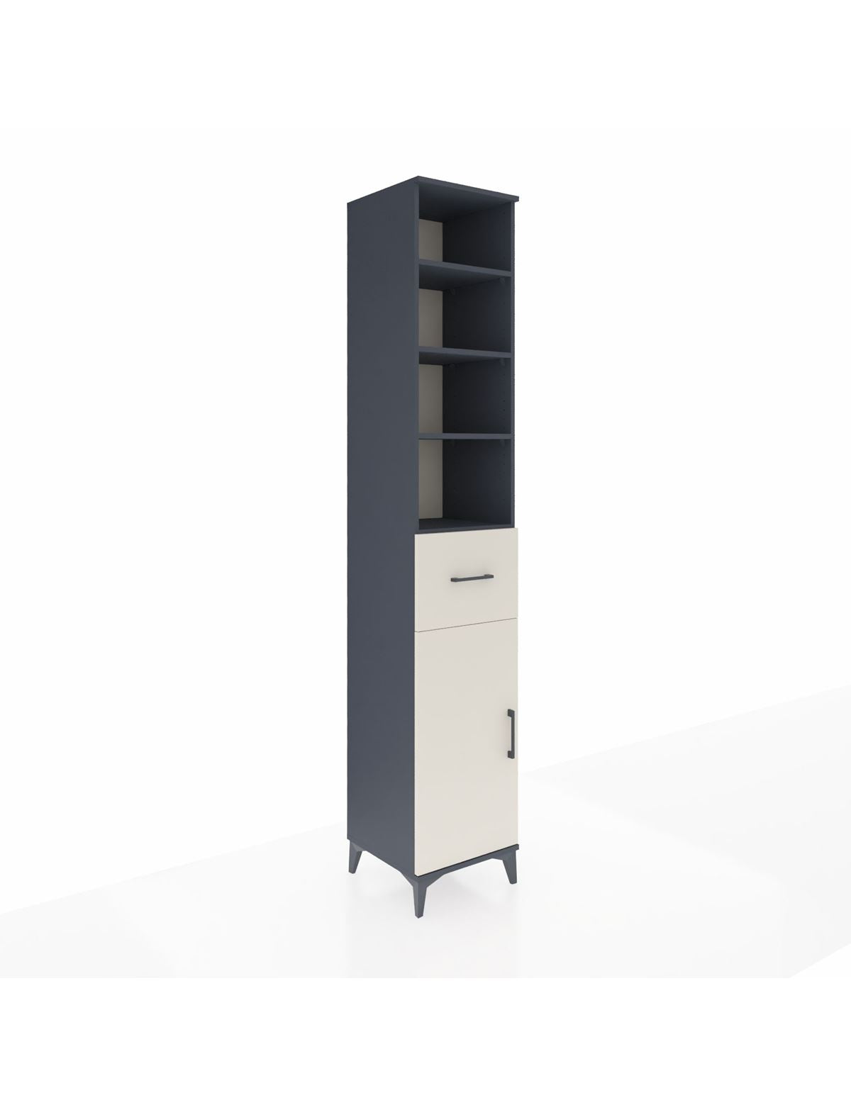 Hyperion Dolap 5 Raflı Tek Çekmeceli Tek Kapaklı 44x44x243 Antrasit-Aytaşı