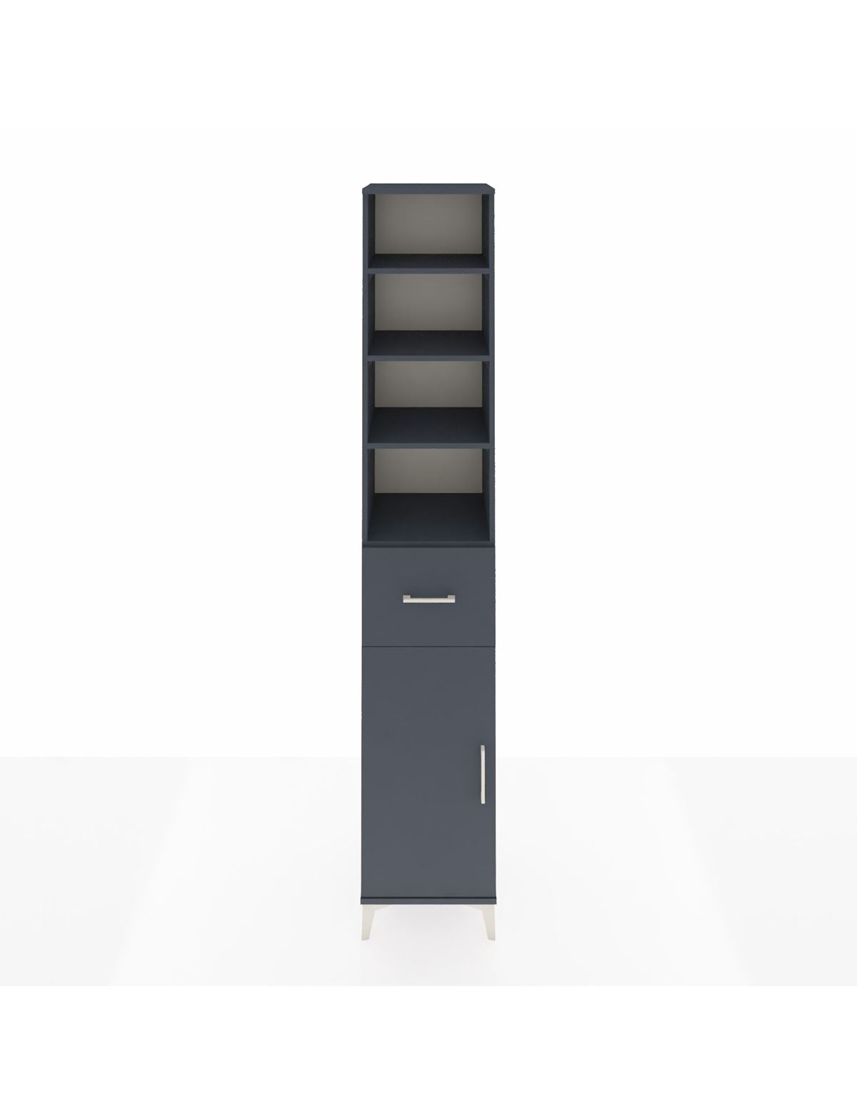 Hyperion Dolap 5 Raflı Tek Çekmeceli Tek Kapaklı 44x44x243 Antrasit-Antrasit