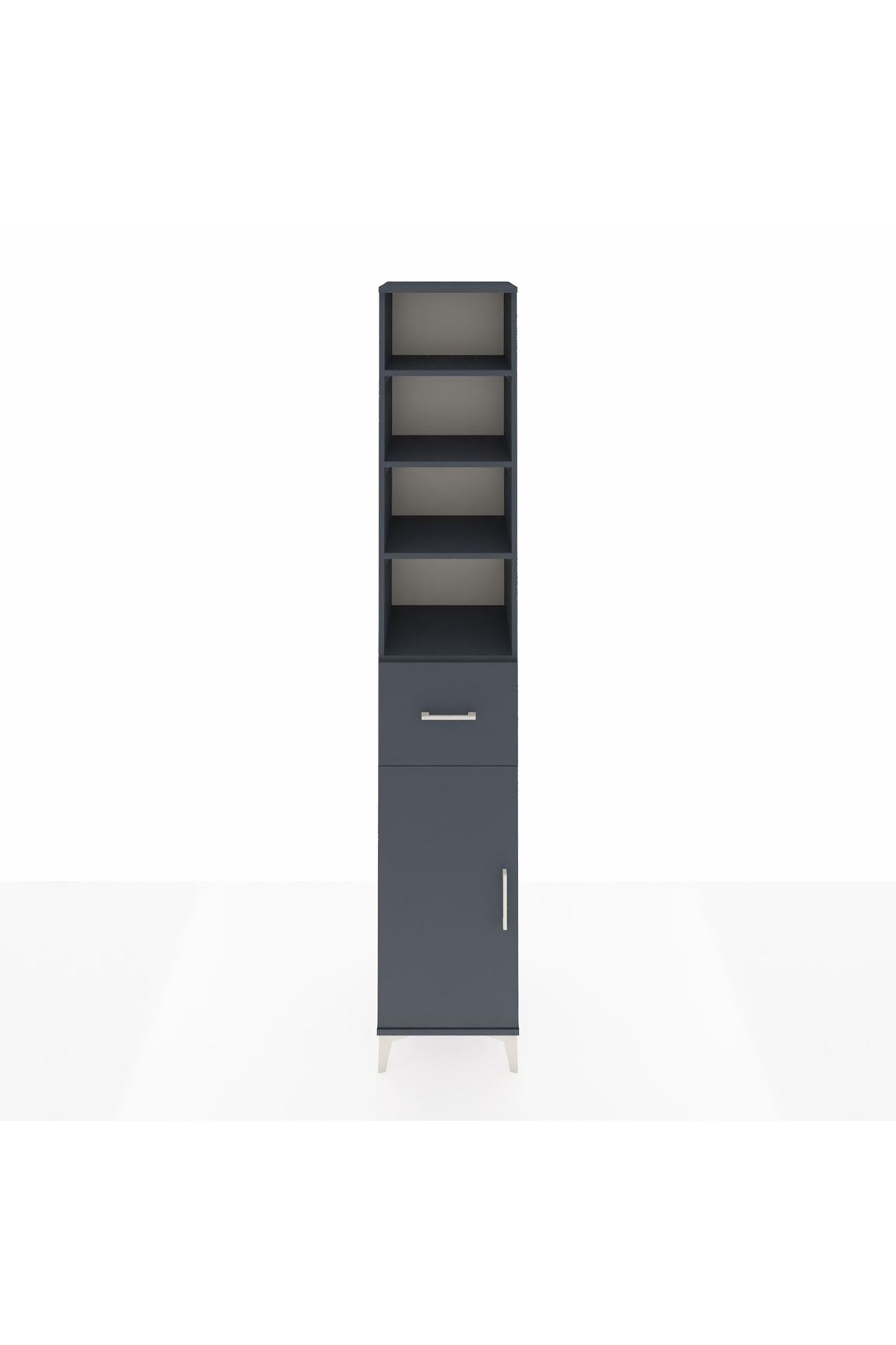 Hyperion Dolap 5 Raflı Tek Çekmeceli Tek Kapaklı 44x44x243 Antrasit-Antrasit