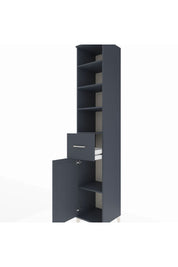 Hyperion Dolap 5 Raflı Tek Çekmeceli Tek Kapaklı 44x44x243 Antrasit-Antrasit