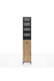 Hyperion Dolap 5 Raflı Tek Çekmeceli Tek Kapaklı 44x44x243 Antrasit-Çam