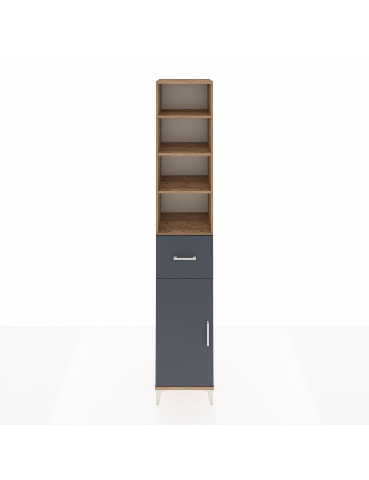 Hyperion Dolap 5 Raflı Tek Çekmeceli Tek Kapaklı 44x44x243 Çam-Antrasit