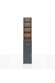 Hyperion Dolap 5 Raflı Tek Çekmeceli Tek Kapaklı 44x44x243 Çam-Antrasit